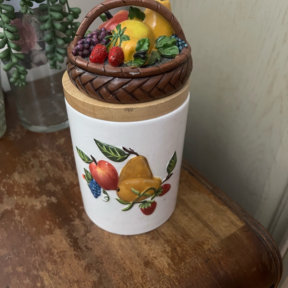 Source Unknown Fruit Basket Ceramic Canister